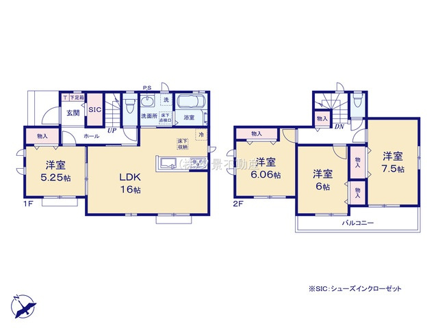 【間取り】 | 《仲介手数料無料》久喜市吉羽１丁目25-3(C号棟)新築一戸建てハートフルタウン