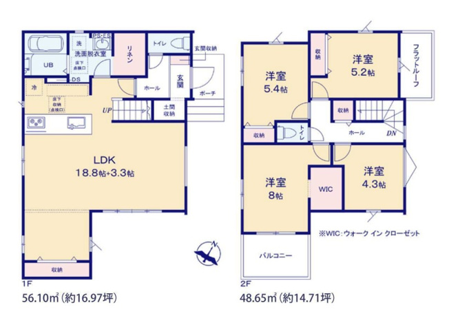 【間取り】 | 福岡市南区弥永2丁目3期　1号棟（全2棟）【仲介手数料無料・0円】 | 平日、土日祝日もお好きな日時にご見学可能です。お気軽にお問合せ下さい。