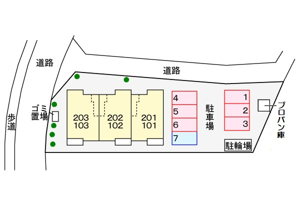 オーベルジーヌの区画図