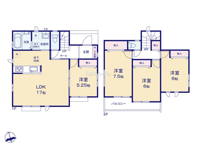 守谷市けやき台1丁目　新築戸建の区画図