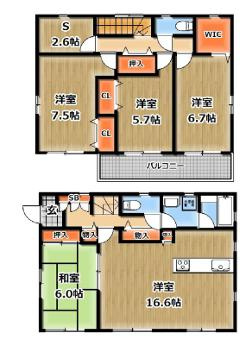 加須市久下３丁目　中古一戸建ての間取り|2.6帖収納は季節物の大きい物などたっぷり収納出来ます♪