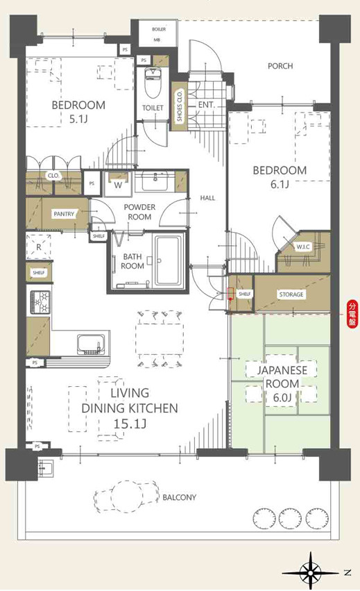 プラウド大宮日進のエントランス