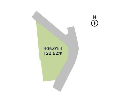 館山ポピーランドM-1　売地の区画図|敷地面積：405.01㎡(122.52坪）