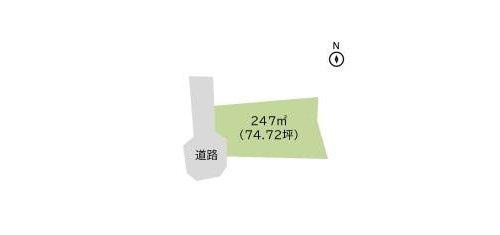 館山市浜田　売地の区画図|敷地面積：247.00㎡(74.72坪）