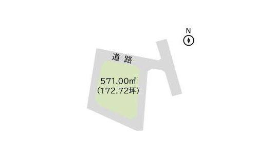 富津市岩瀬　売地の区画図|敷地面積：571.00㎡(172.72坪）