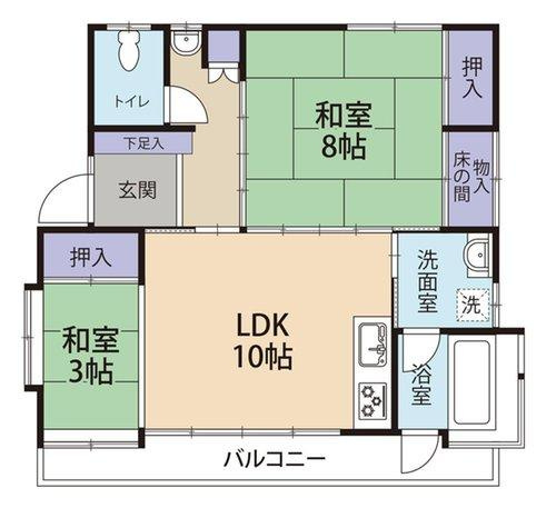 鴨川市宮　中古戸建の間取り|バストイレ別・３口コンロのシステムキッチン！