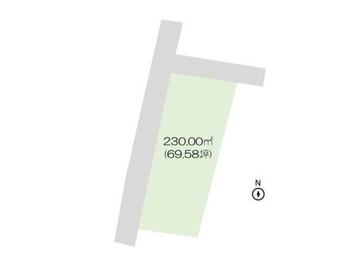 いすみ市岬町江場土　中古戸建の区画図|敷地面積：230.00㎡(69.58坪）