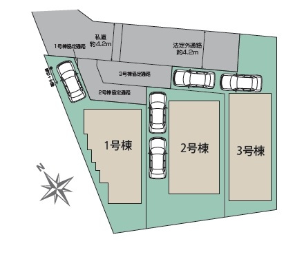 【区画図】 | 志木市上宗岡1丁目　全3棟　1号棟 | 1号棟