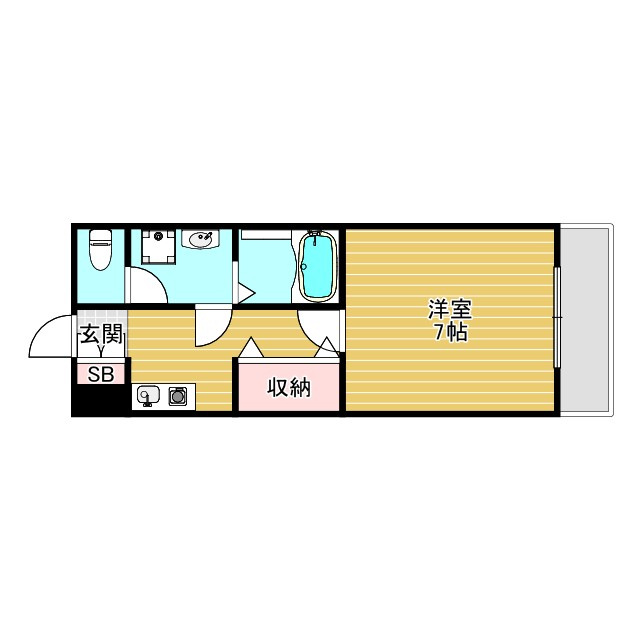 豊中市東寺内町の賃貸マンションの間取り