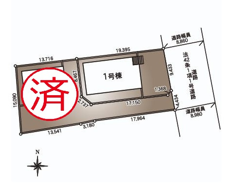 筑西市井上第1　新築戸建　1号棟の区画図