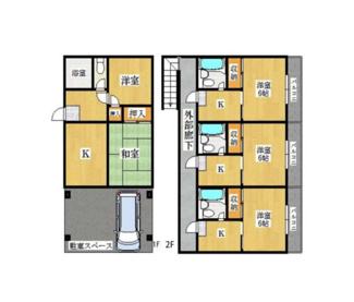 【間取り】 | 千葉県富里市十倉一棟アパート