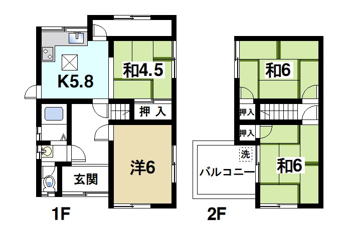 池田115貸家の間取り