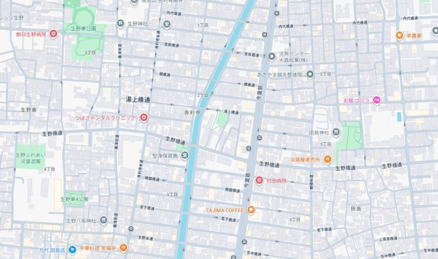 大阪市生野区田島　新築一戸建ての地図