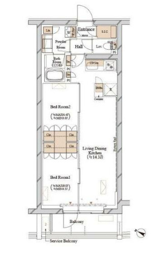 ブランシエスタ目黒中央町　新築　ペット相談　フィットネスルーム　ワークラウンジの間取り