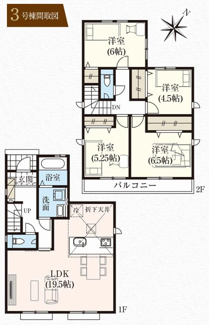 【間取り】 | 【仲介手数料無料！！】日野市平山４丁目　新築戸建て（全14棟）3号棟　4680万円 | 3号棟間取図