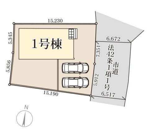 笠間市吉岡第1　新築戸建の区画図