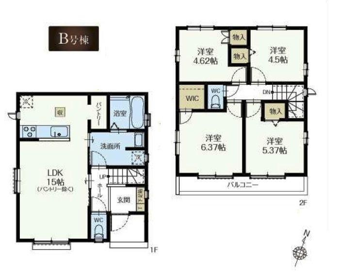 清瀬市竹丘3丁目・全2棟　新築一戸建　B号棟