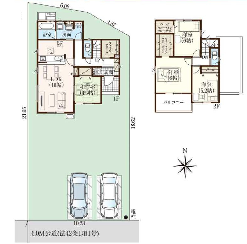 東根市六田3期【新築建売住宅】2号棟の間取り|間取り図