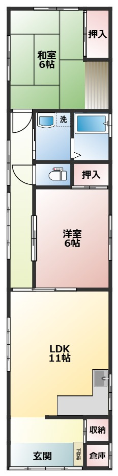 苗木貸家の間取り