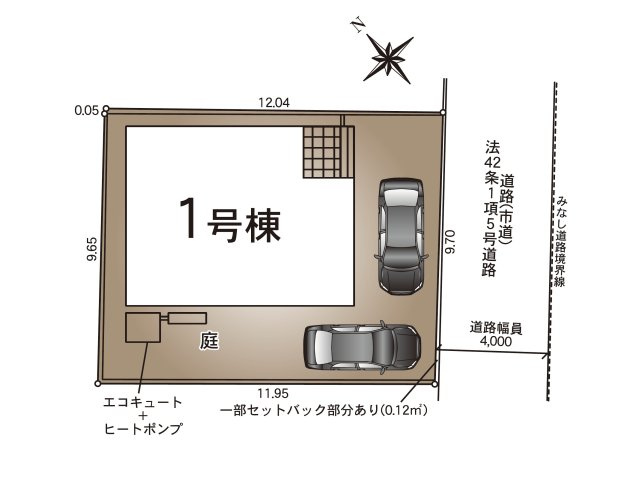福岡市博多区金の隈3丁目第4-1棟（1号棟）の区画図|配置図（1号棟）