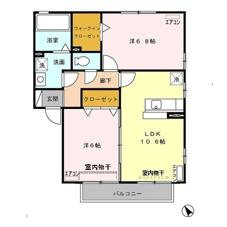 【間取り】 | リビングタウン上野台　Ｄ