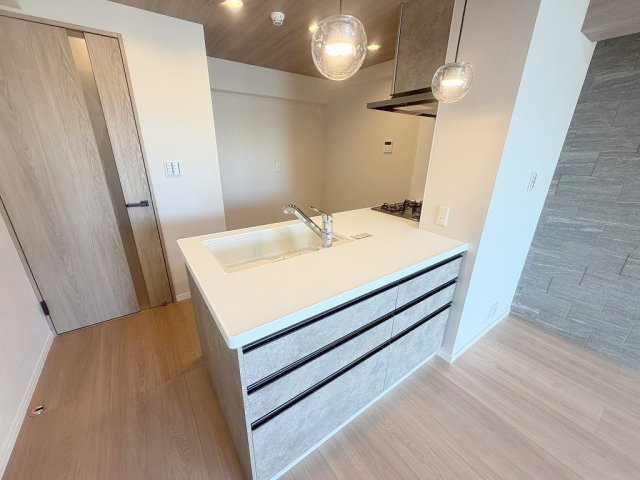 セレスト吉川のキッチン|収納豊富なシステムキッチンです