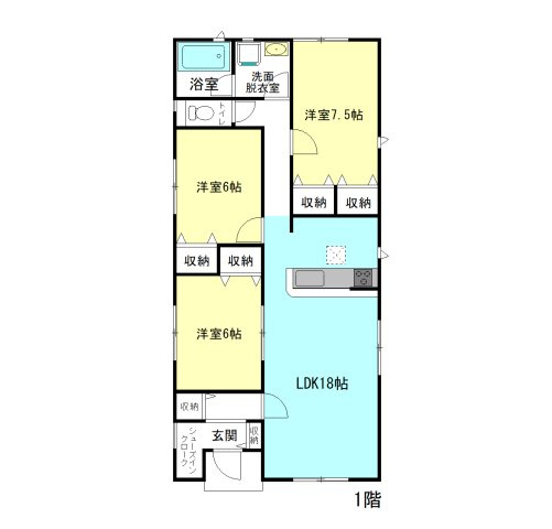 【間取り】 | クレイドルガーデン前橋市下細井町第10-1期ー① | 人気の平屋住宅登場です！
納戸としても使える3LDK間取り！