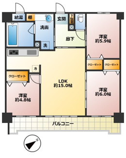 【間取り】 | マイキャッスル調布緑地公園