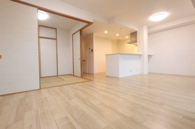 アルファステイツ城西砂子の居間・リビング|リビング横にはくつろぎスペースの和室がもあります！