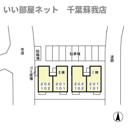 ヴィラージュ　Ⅰ・Ⅱの区画図