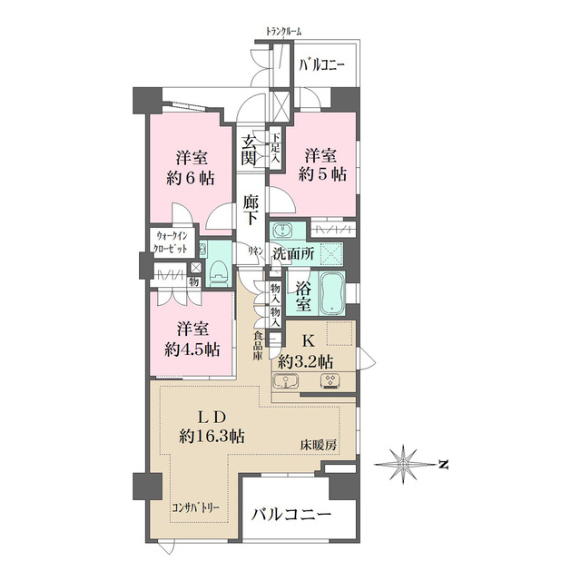 江東区東陽７丁目の賃貸マンションの間取り