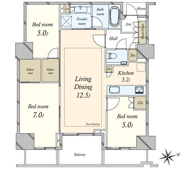 【間取り】 | ★仲介手数料無料★プラウドタワー芝浦(免震タワーレジデンス）