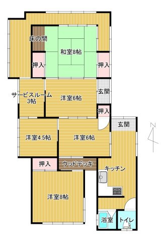 串間市大字西方の中古一戸建の間取り