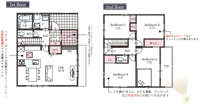 【間取り】 | 姫路市別所町小林１期（全１）新築 | 4LDK＋WIC＋SICです
