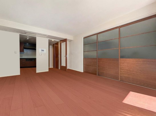 パークシティ成城Ｆ棟の居間・リビング|LDK約17.2帖
※CGで家具消しの加工がしてございます