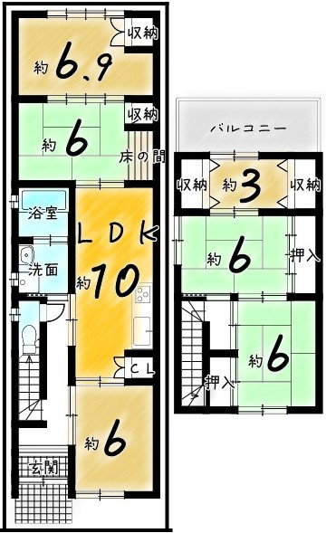 嵯峨朝日町22-31の間取り|【価格２２８０万円　延床面積１０６.８２㎡】