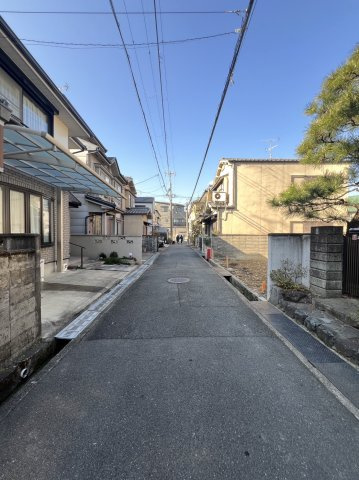向日市寺戸町東田中瀬　建築条件付土地　2階建プランの前面道路含む現地写真