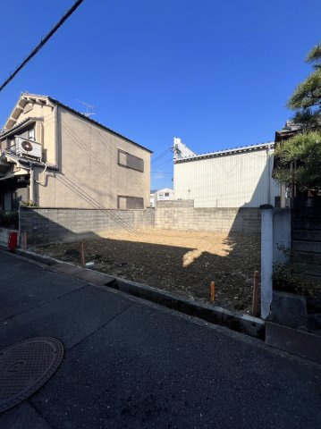 向日市寺戸町東田中瀬　建築条件付土地　2階建プランの前面道路含む現地写真