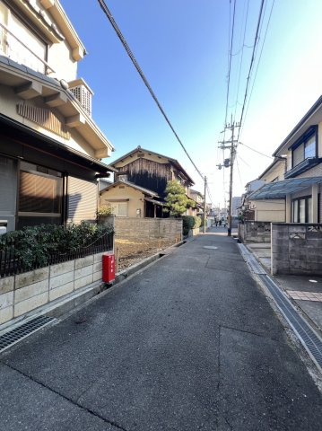 向日市寺戸町東田中瀬　建築条件付土地　2階建プランの前面道路含む現地写真