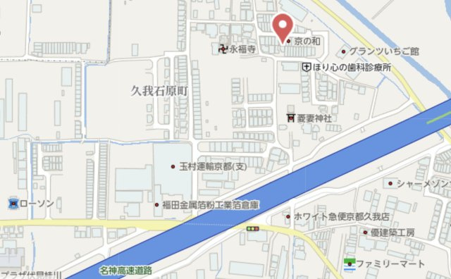 京都市伏見区久我石原町　未入居物件の地図