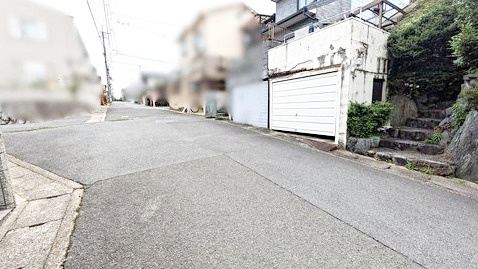 深草大亀谷万帖敷町　建築条件無土地の前面道路含む現地写真