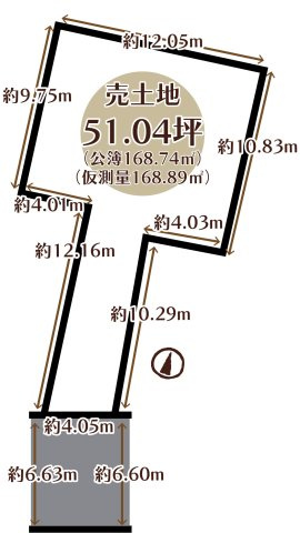 東野狐薮町　建築条件無土地の土地図
