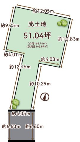 東野狐薮町　建築条件無土地の土地図
