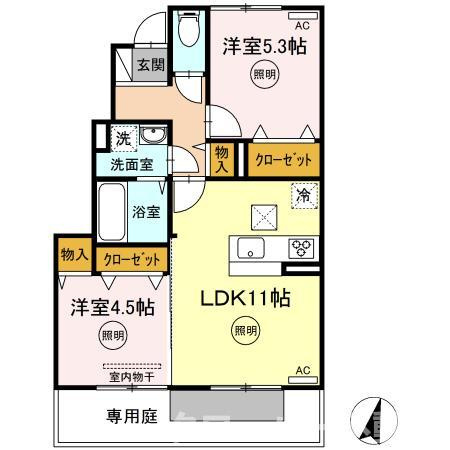セジュール澄Ⅰ B棟の間取り