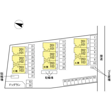 セジュール澄Ⅰ B棟の区画図
