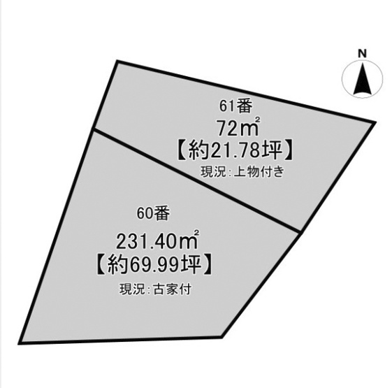 【土地図】 | 亀岡　篠町山本南条　建築条件無し売土地