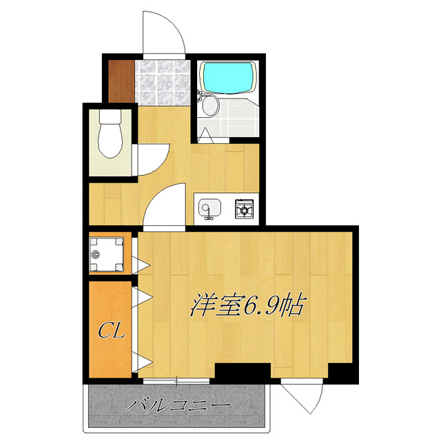 セレーノ日辰の間取り|1Kの間取りになります☆