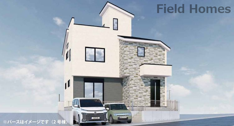 茅ヶ崎市平和町新築戸建て　1期2号棟の外観|外観イメージ「茅ヶ崎市平和町新築戸建て　2号棟」