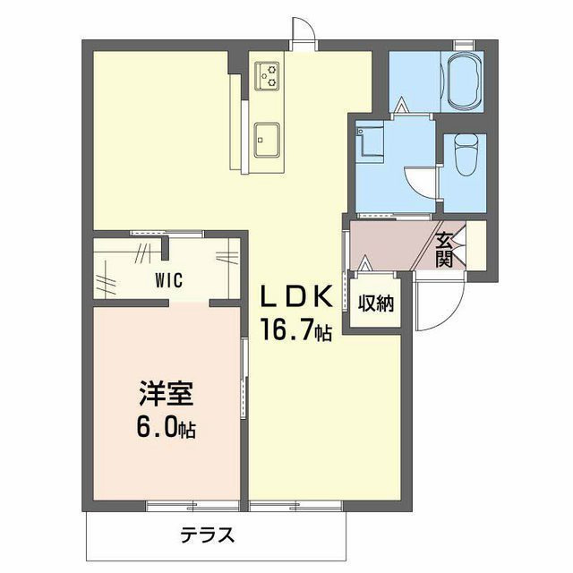 岐阜市切通６丁目のアパートの間取り