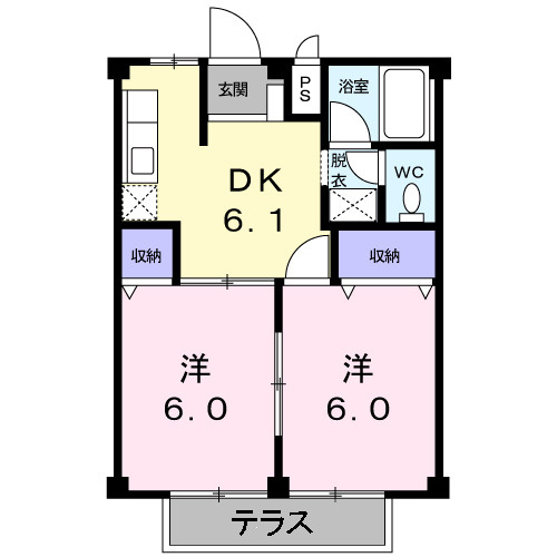 中西ハイツの間取り